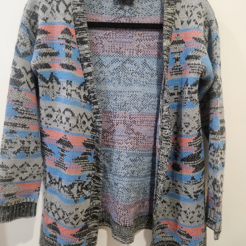 Angie Black and Blue Knit Cardigan